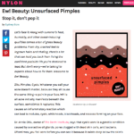 Nylon.com September 2016 “Unsurfaced Pimples – Stop it, don’t pop it”