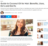 HighYa July 2017 “Guide to Coconut Oil for Hair: Benefits, Uses, Do’s and Don’ts